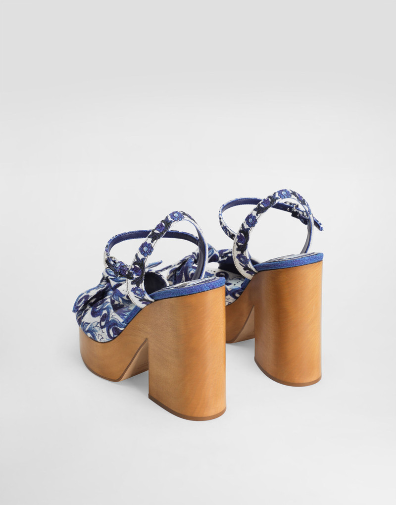 Dolce & Gabbana Majolica-print wedge sandal outlook