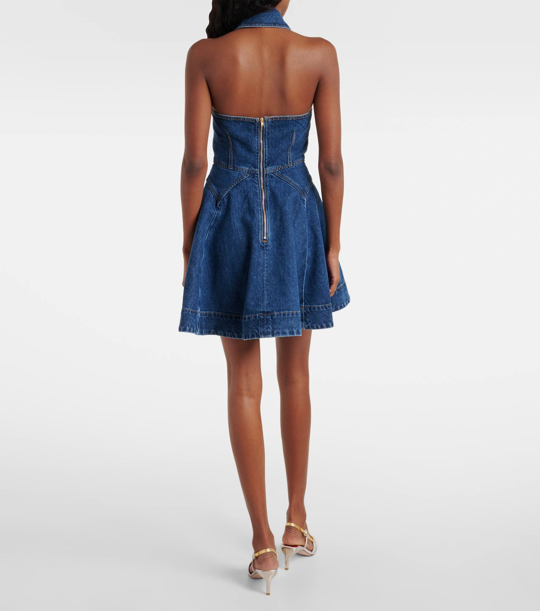 Flared denim midi dress - 3