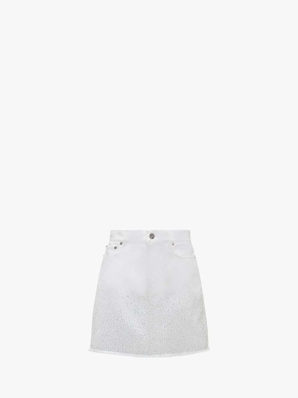 CRYSTAL HEM DENIM MINI SKIRT - 1