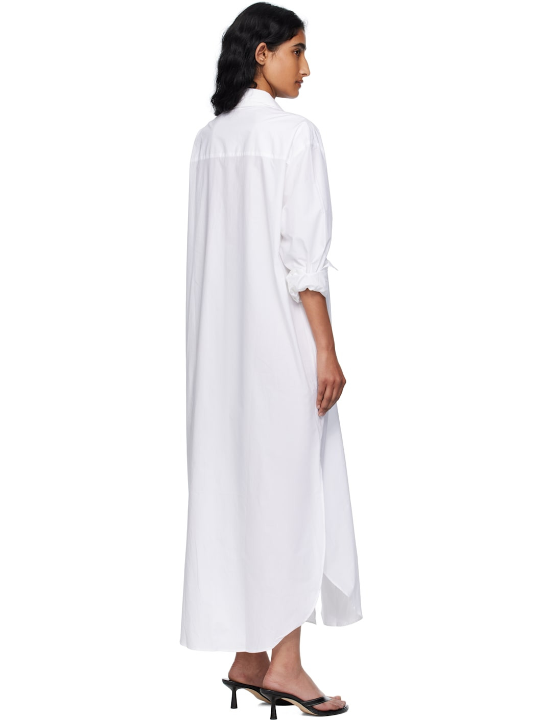 White Helena Shirt Maxi Dress - 3