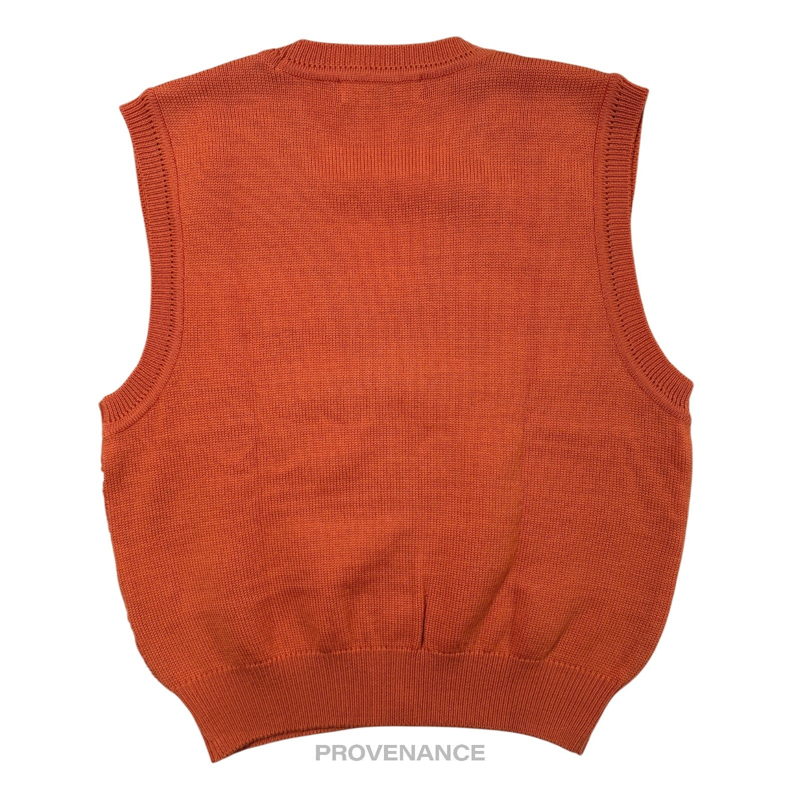 Balenciaga BB Logo Wool Sweater Vest - Orange/White L - 2