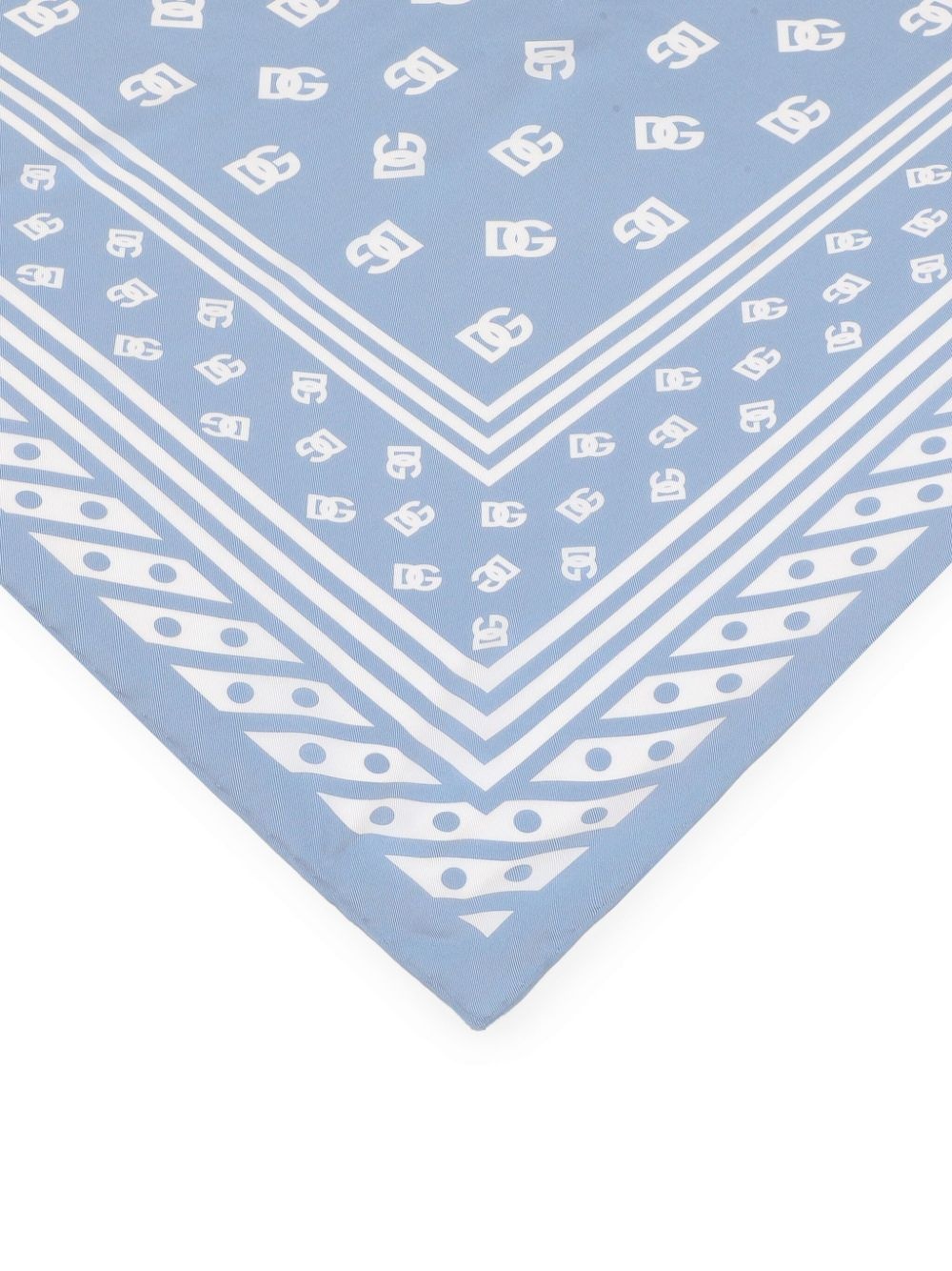 logo-print silk scarf - 2