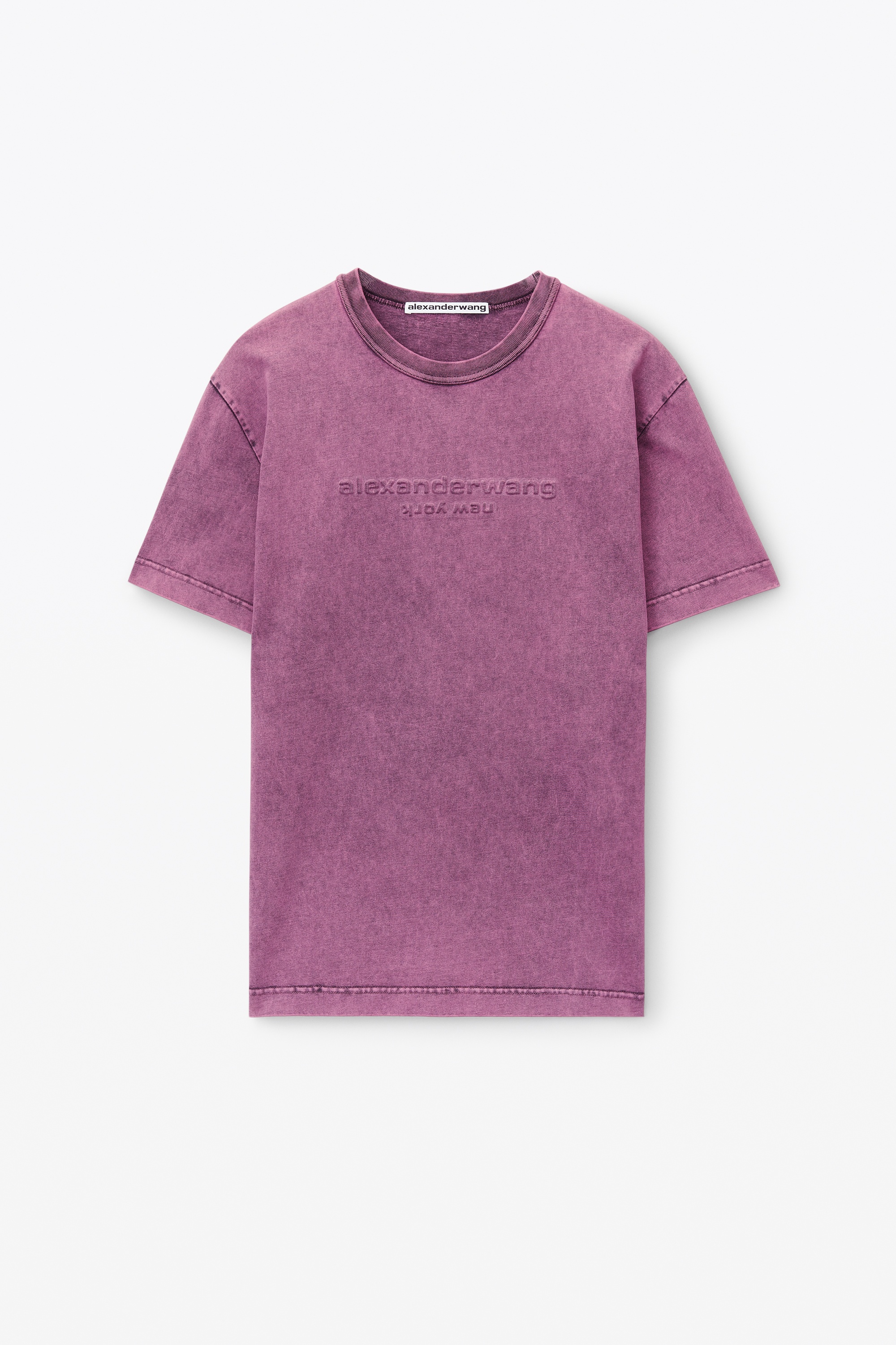 embossed logo tee in compact jersey - 1