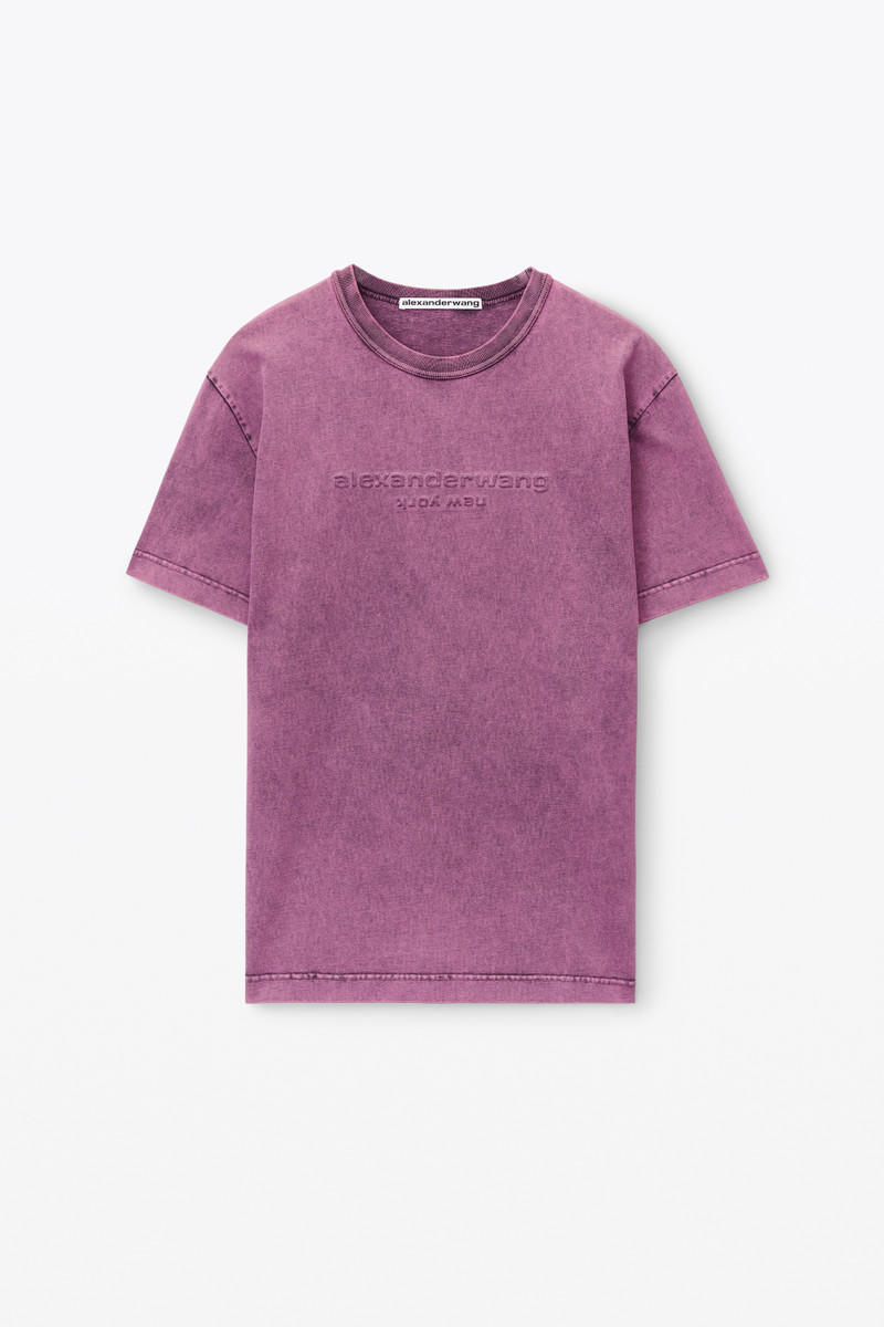 embossed logo tee in compact jersey 1