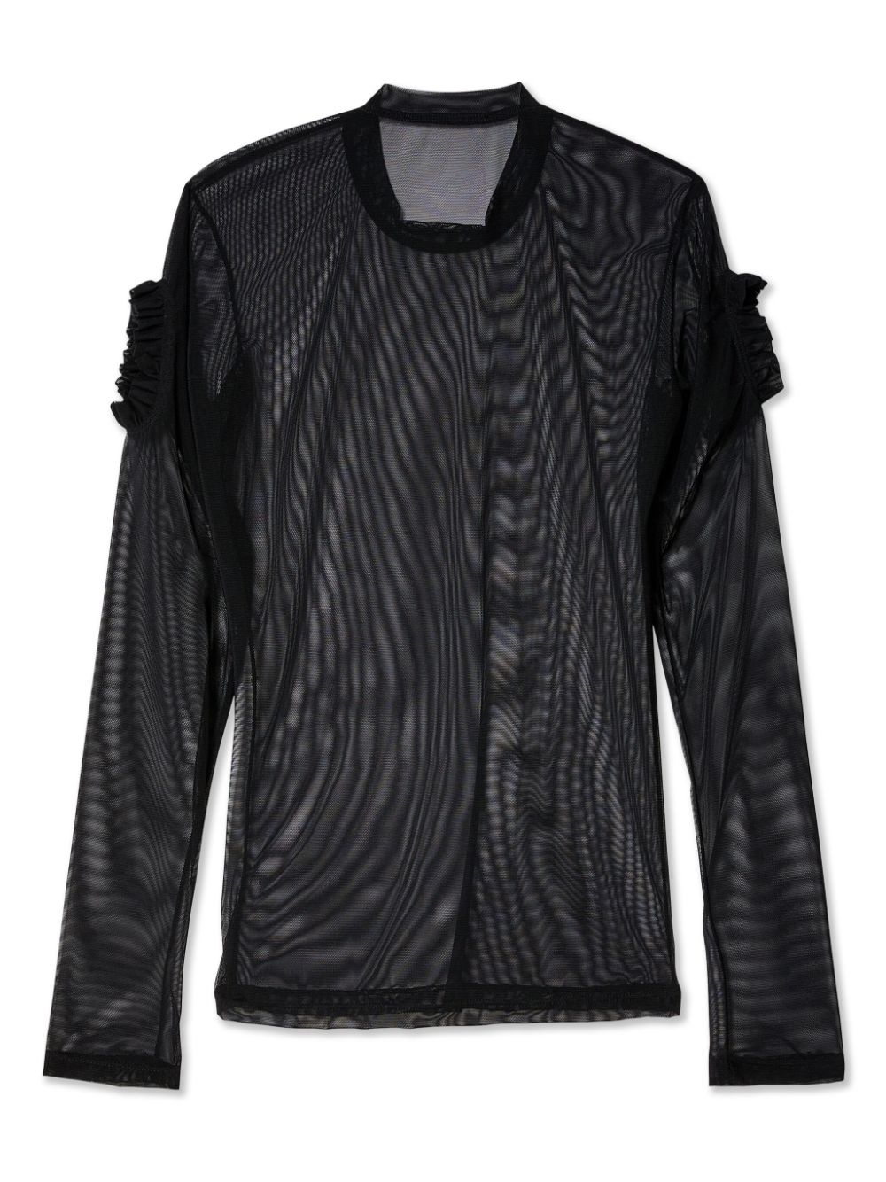 ruffled semi-sheer top - 2