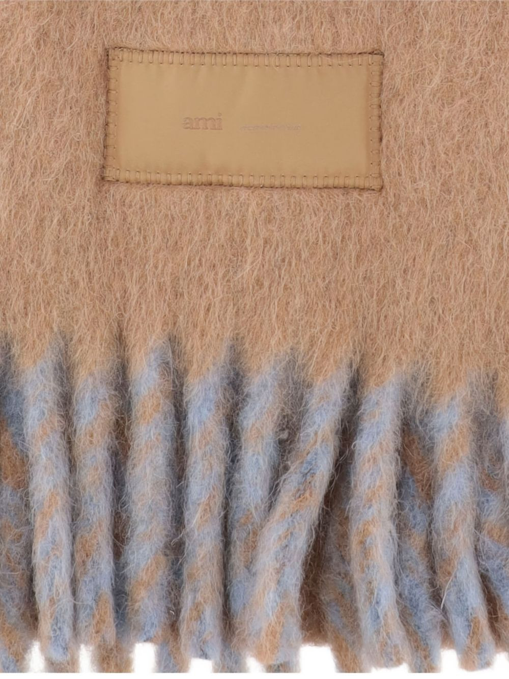 fringed logo-patch scarf - 3
