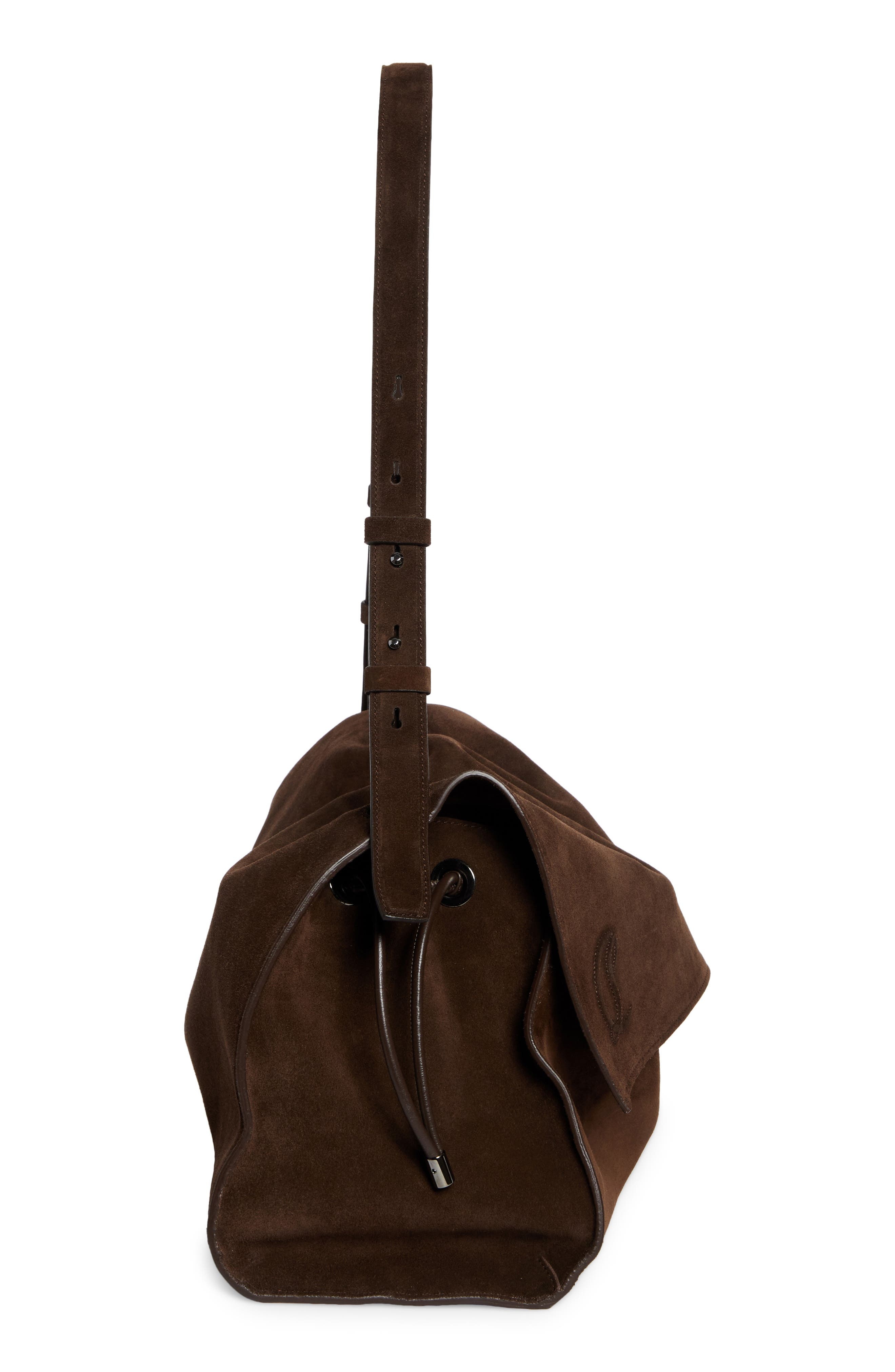 Christian Louboutin Large Baggy Suede Shoulder Bag in Cosme at Nordstrom - 6