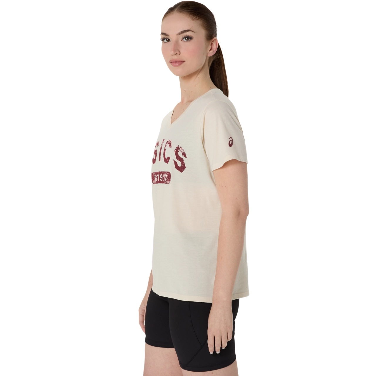 WOMEN'S SHORT SLEEVE EST 1977 V-NECK TEE - 3