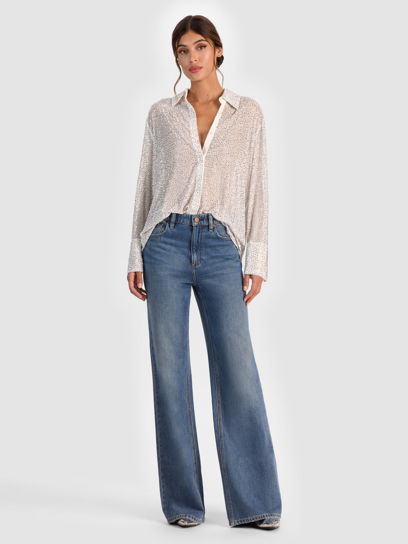 FINELY EMBELLISHED OVERSIZED BUTTON DOWN 3
