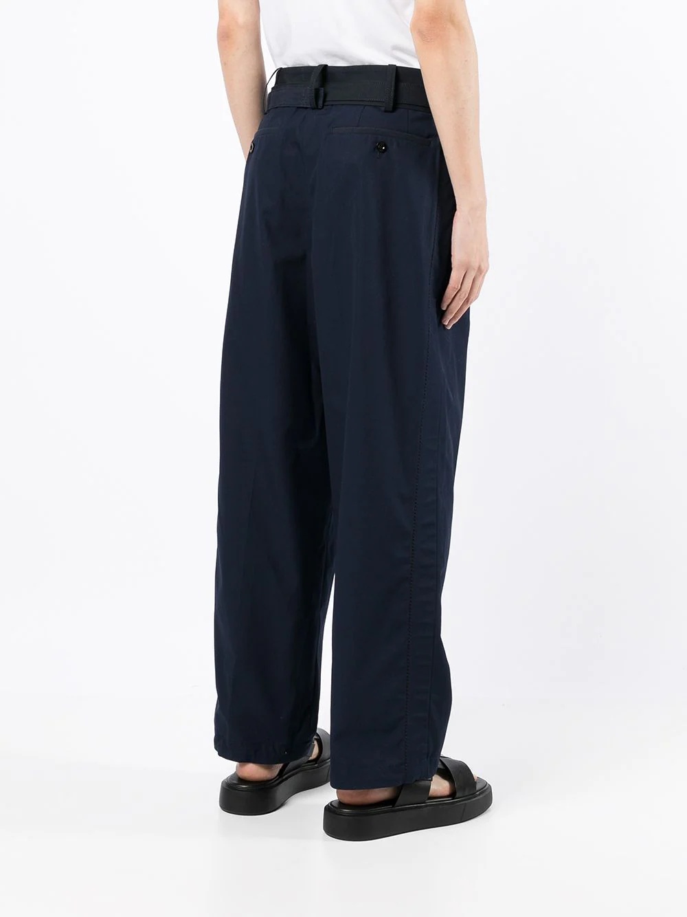 belted wide-leg trousers - 4