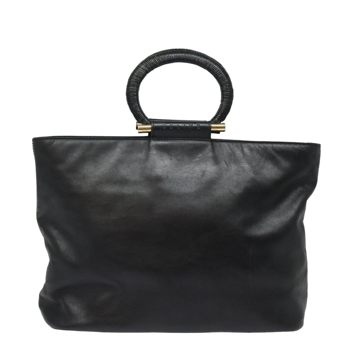 CELINE Hand Bag Leather Black - 2