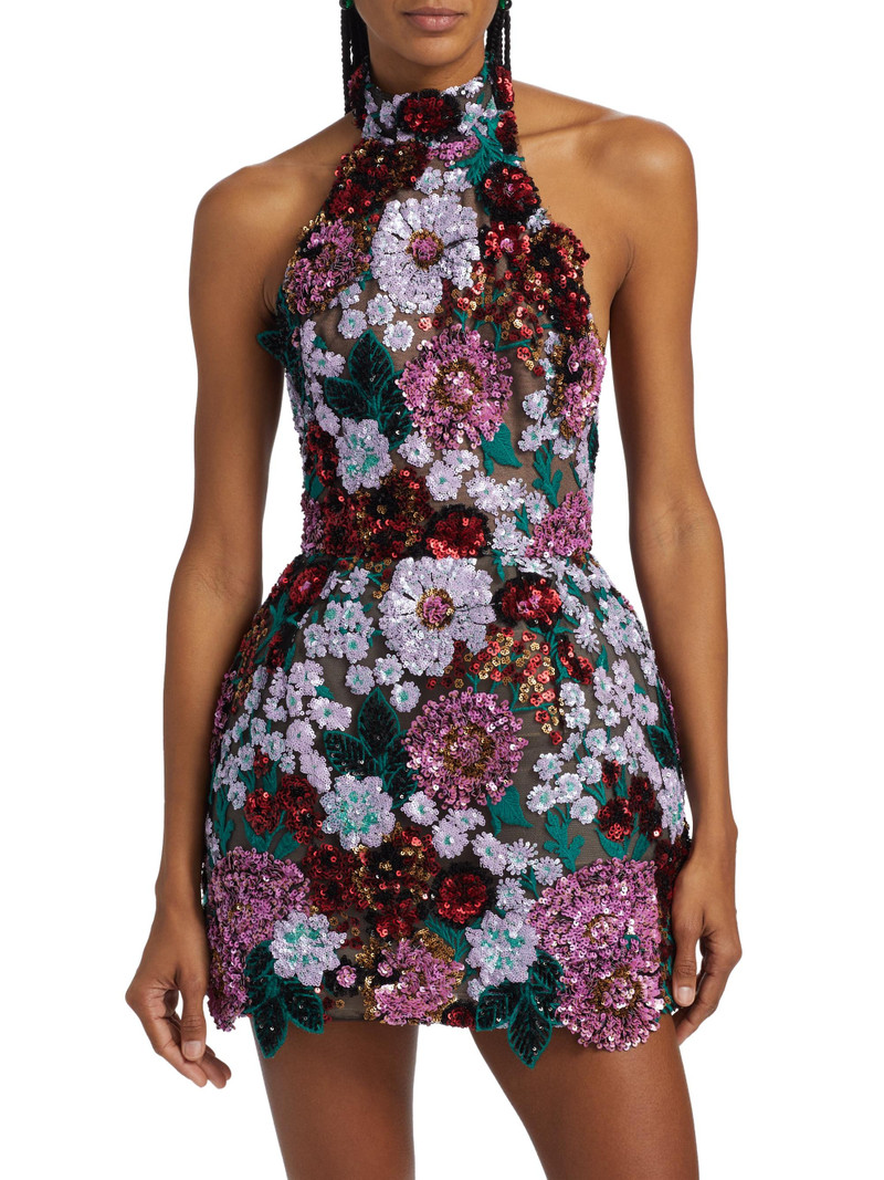 Women's Deirdre Halterneck Minidress - Pink Multi 3