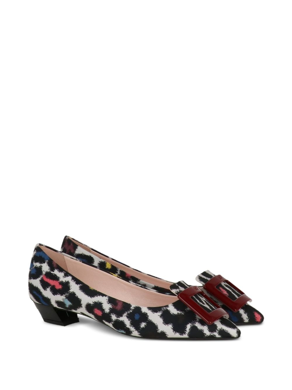 buckle-embellished animal-print pumps - 2