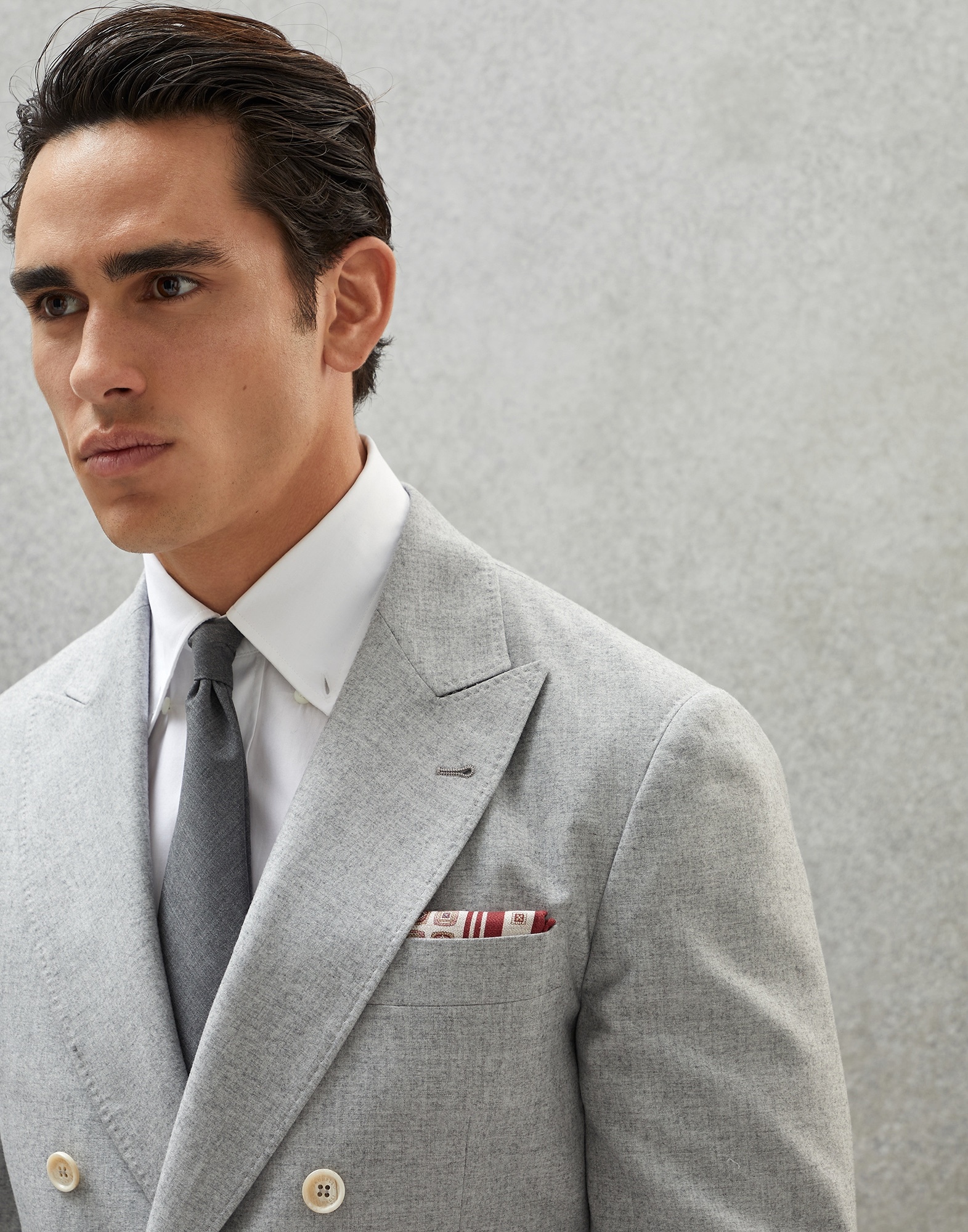 Double face silk pocket square with geometric design - 3