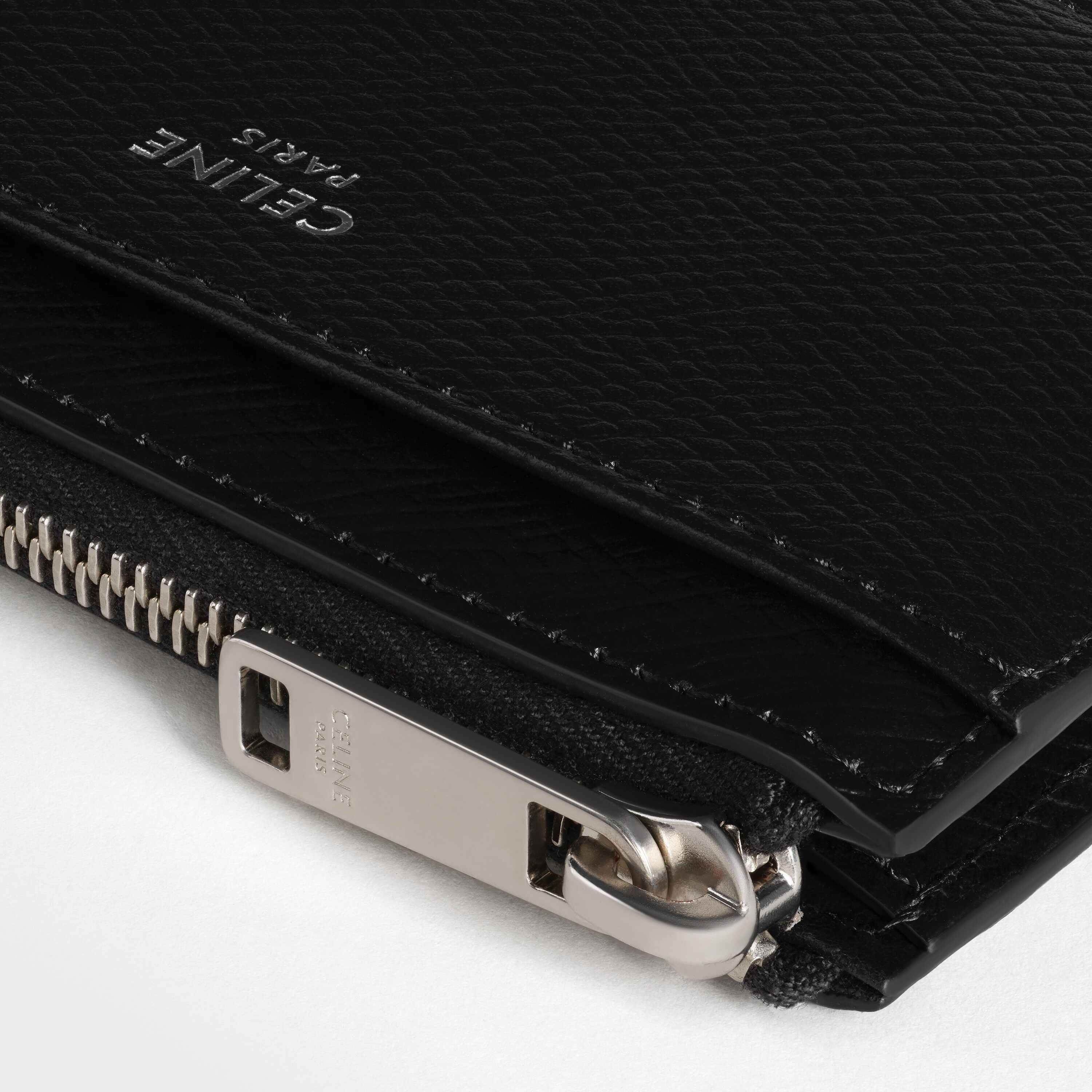 Zipped Card Holder in Grained Calfskin - 4