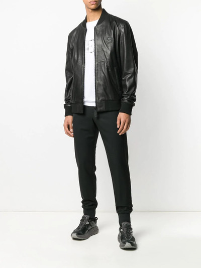 PHILIPP PLEIN skull perforated bomber jacket outlook