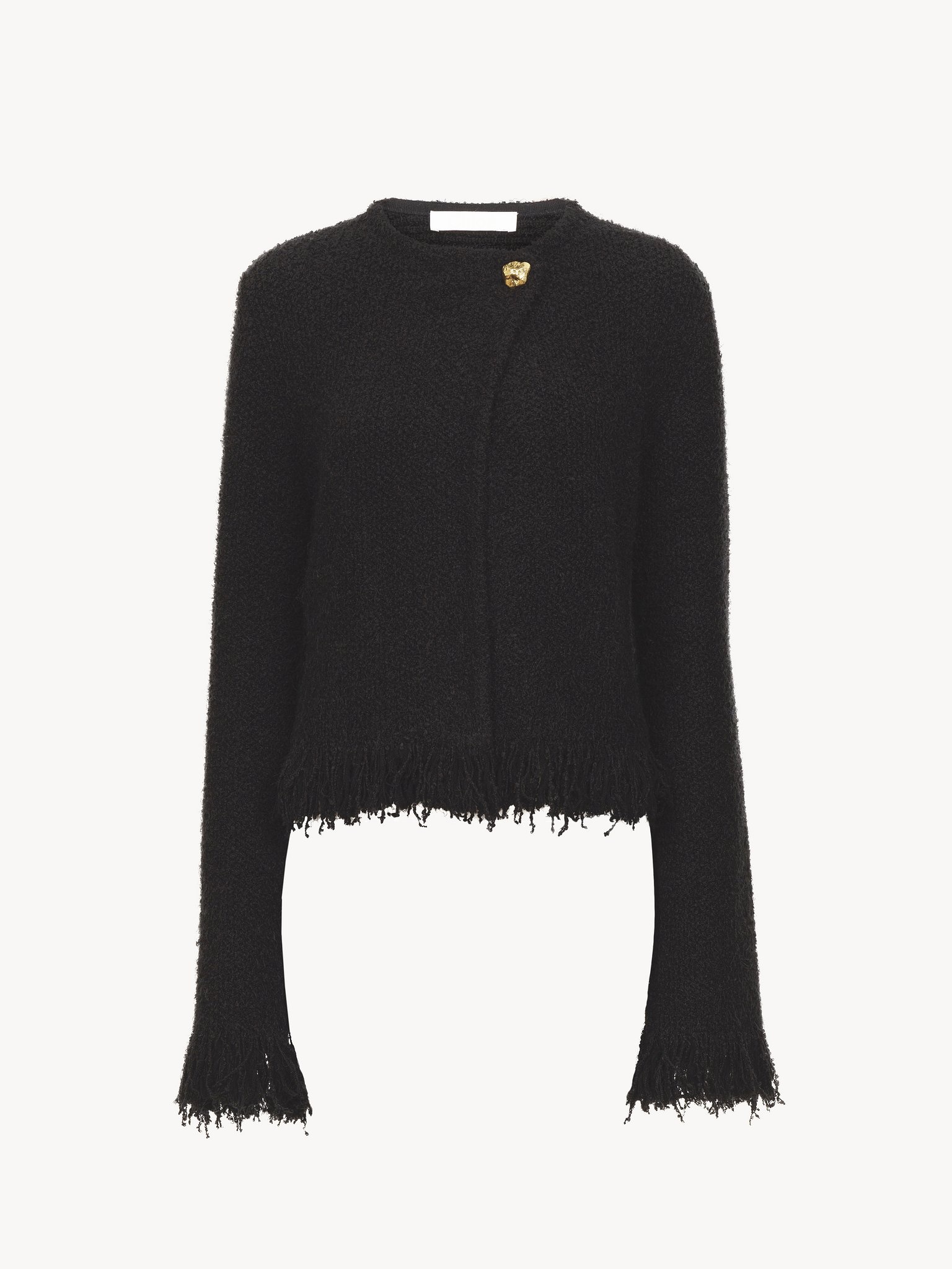 COLLARLESS SHORT FITTED JACKET - 2