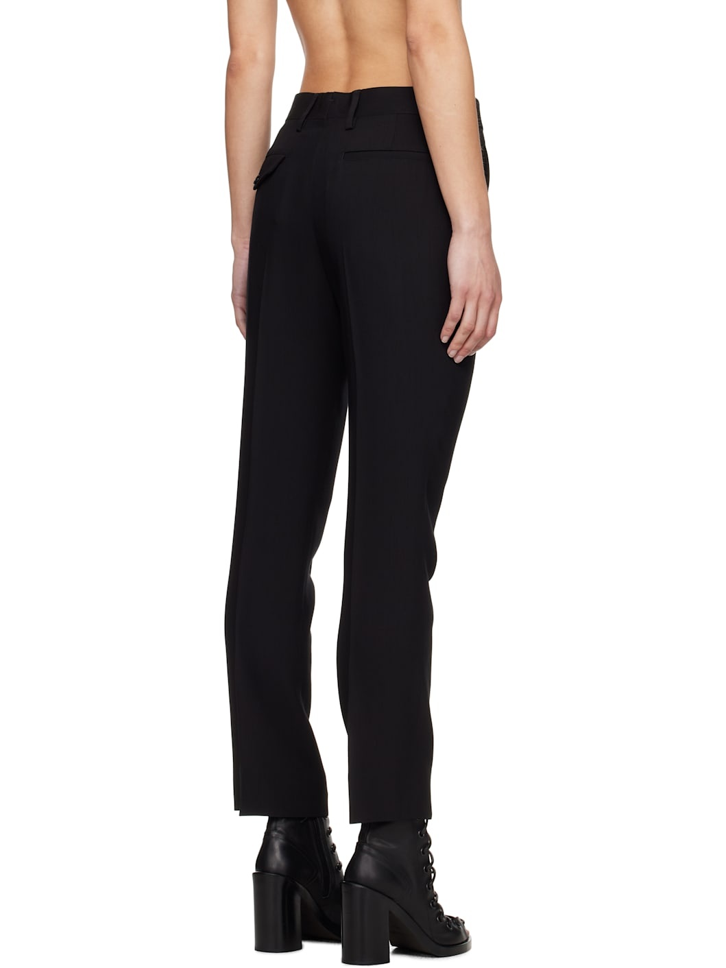Black Habiba Cigarette Trousers - 3