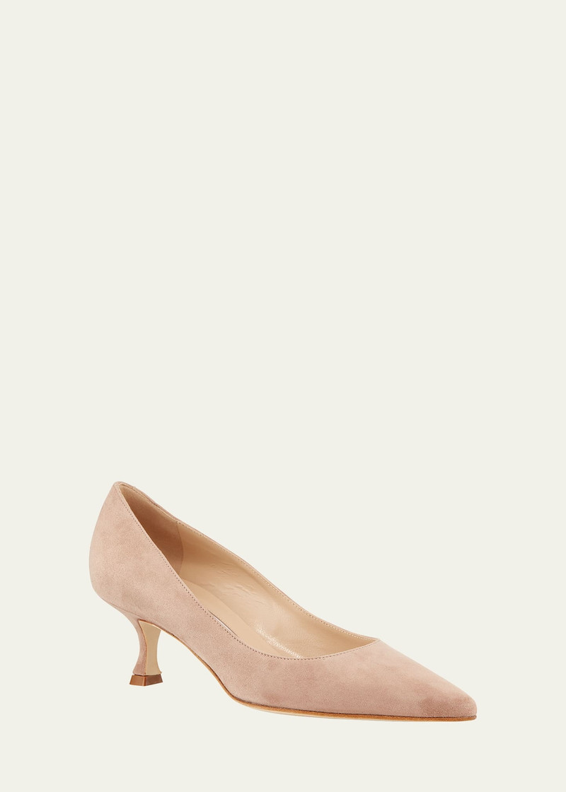 Manolo Blahnik Srila Suede Low-Heel Pump outlook