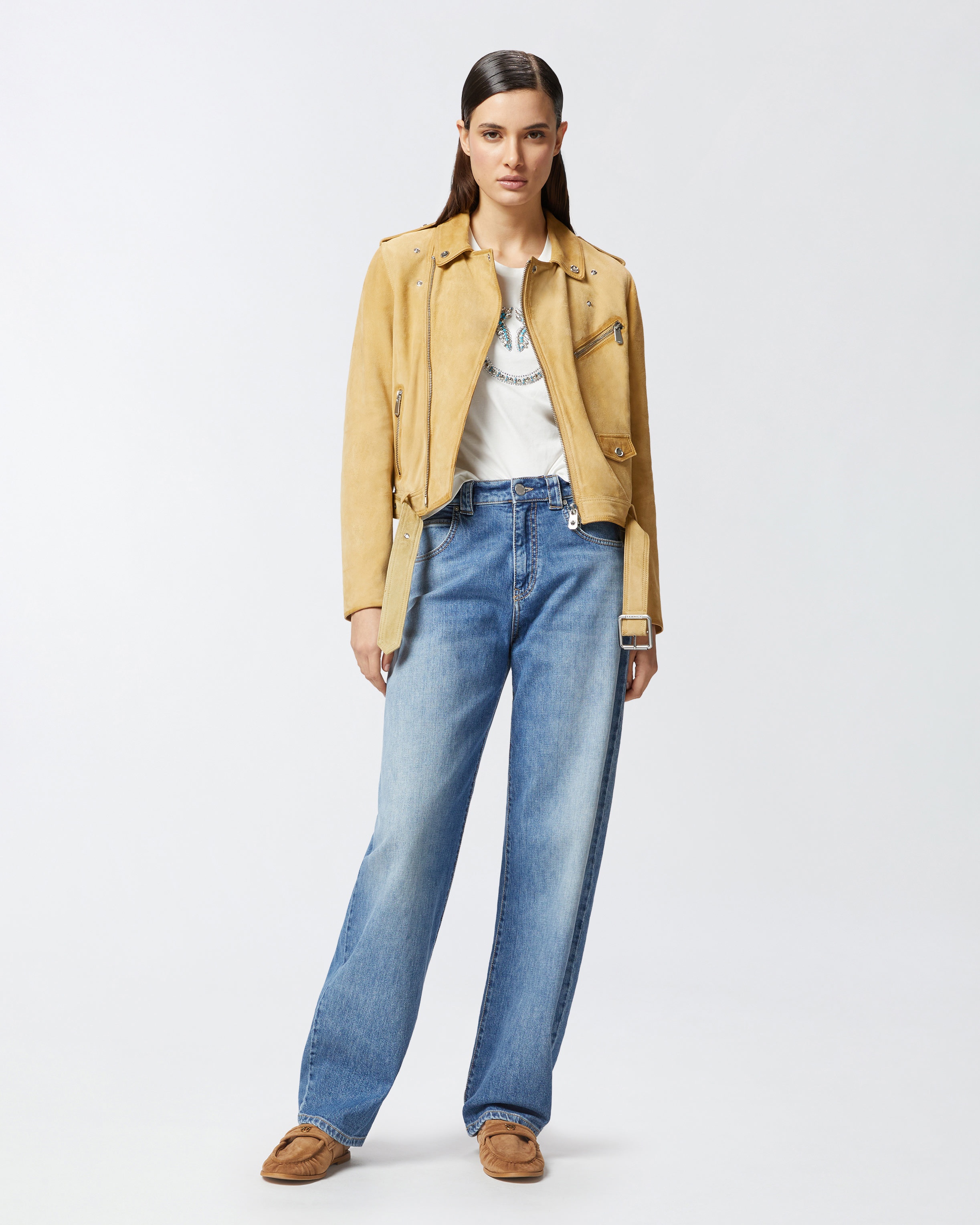 SUEDE BIKER JACKET WITH OLD EFFECT - 3