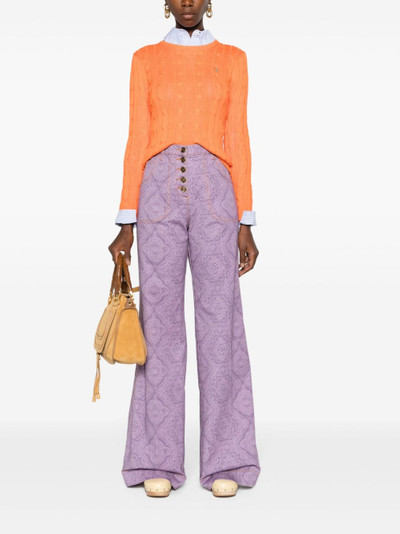 Etro geometric-print flared trousers outlook