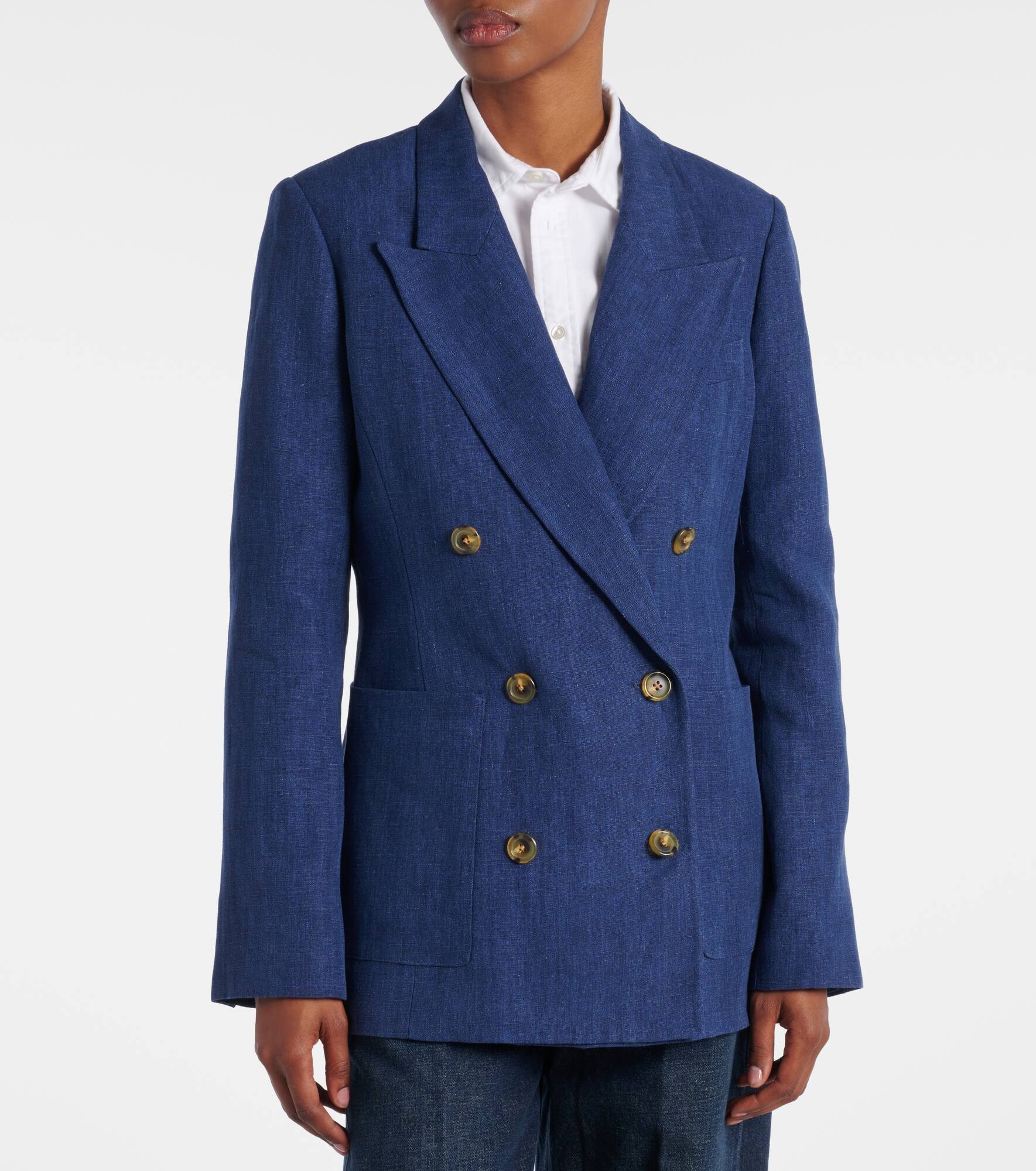 x Argent Chelsea linen denim blazer - 6