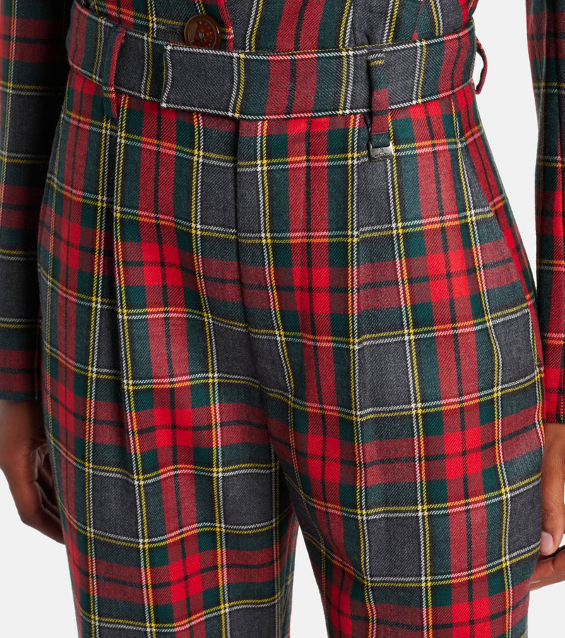 Ray checked virgin wool wide-leg pants 4