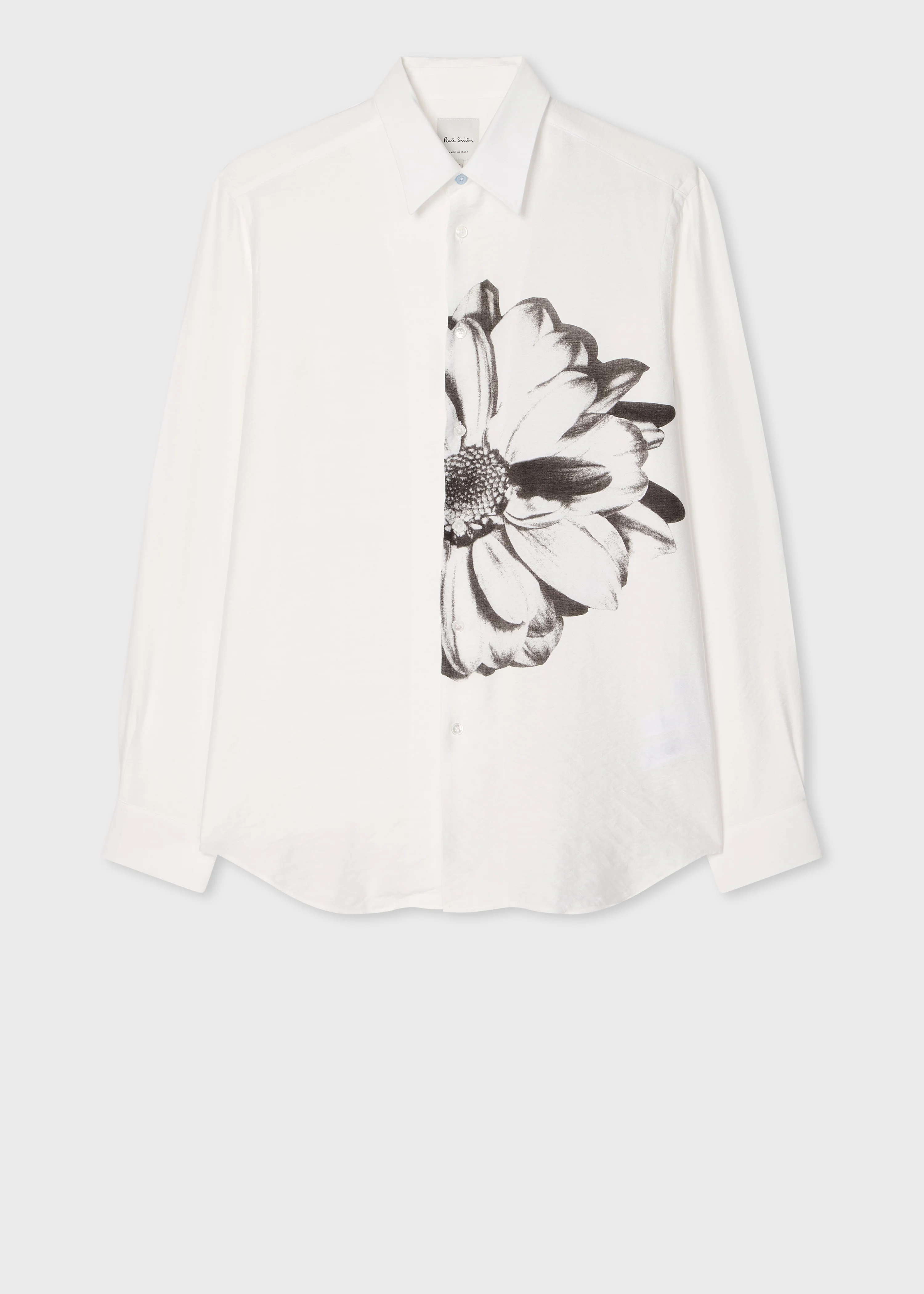 White Viscose-Blend 'Placement Daisy' Shirt - 1