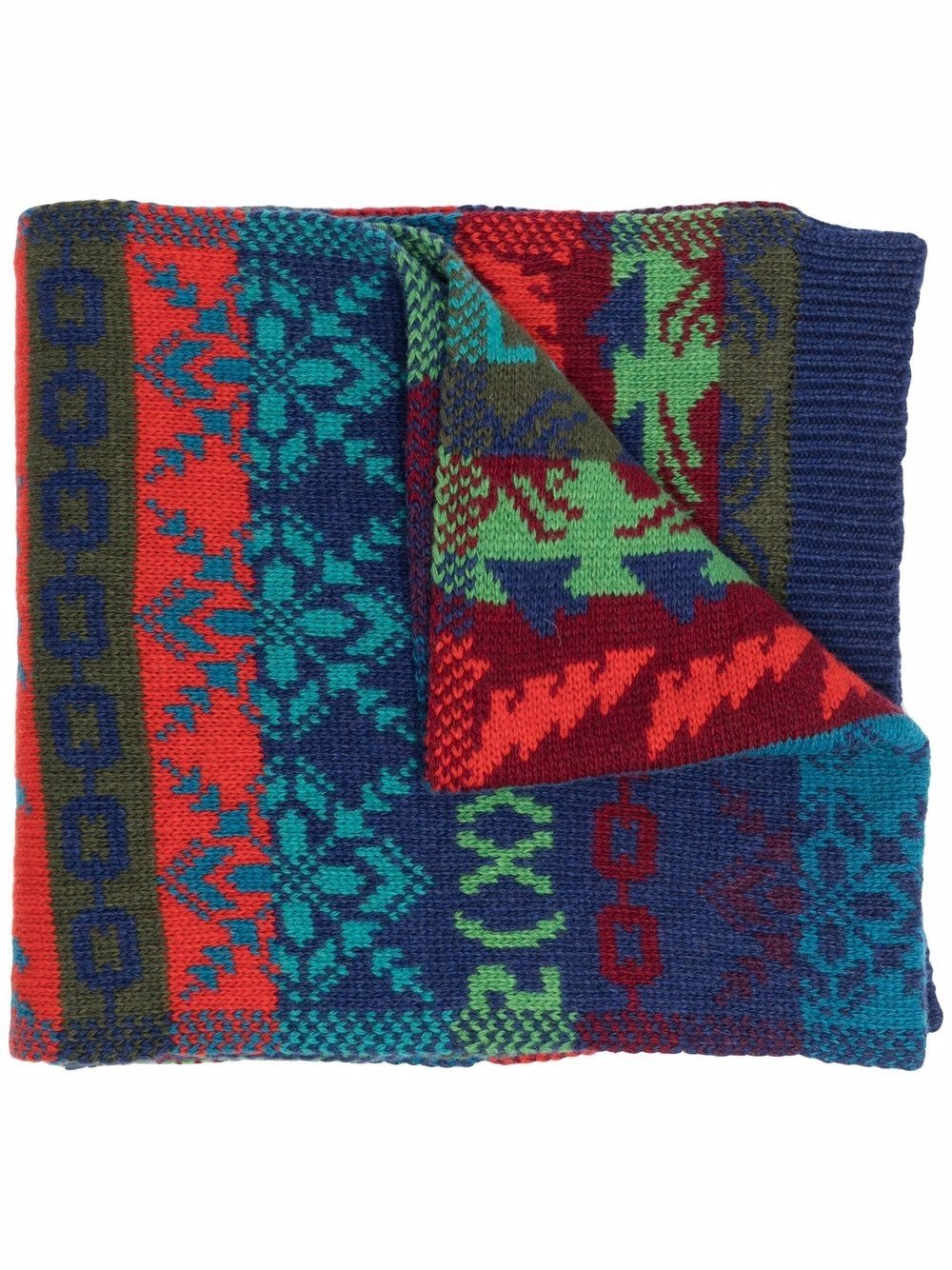 Aztec-print knitted scarf - 1