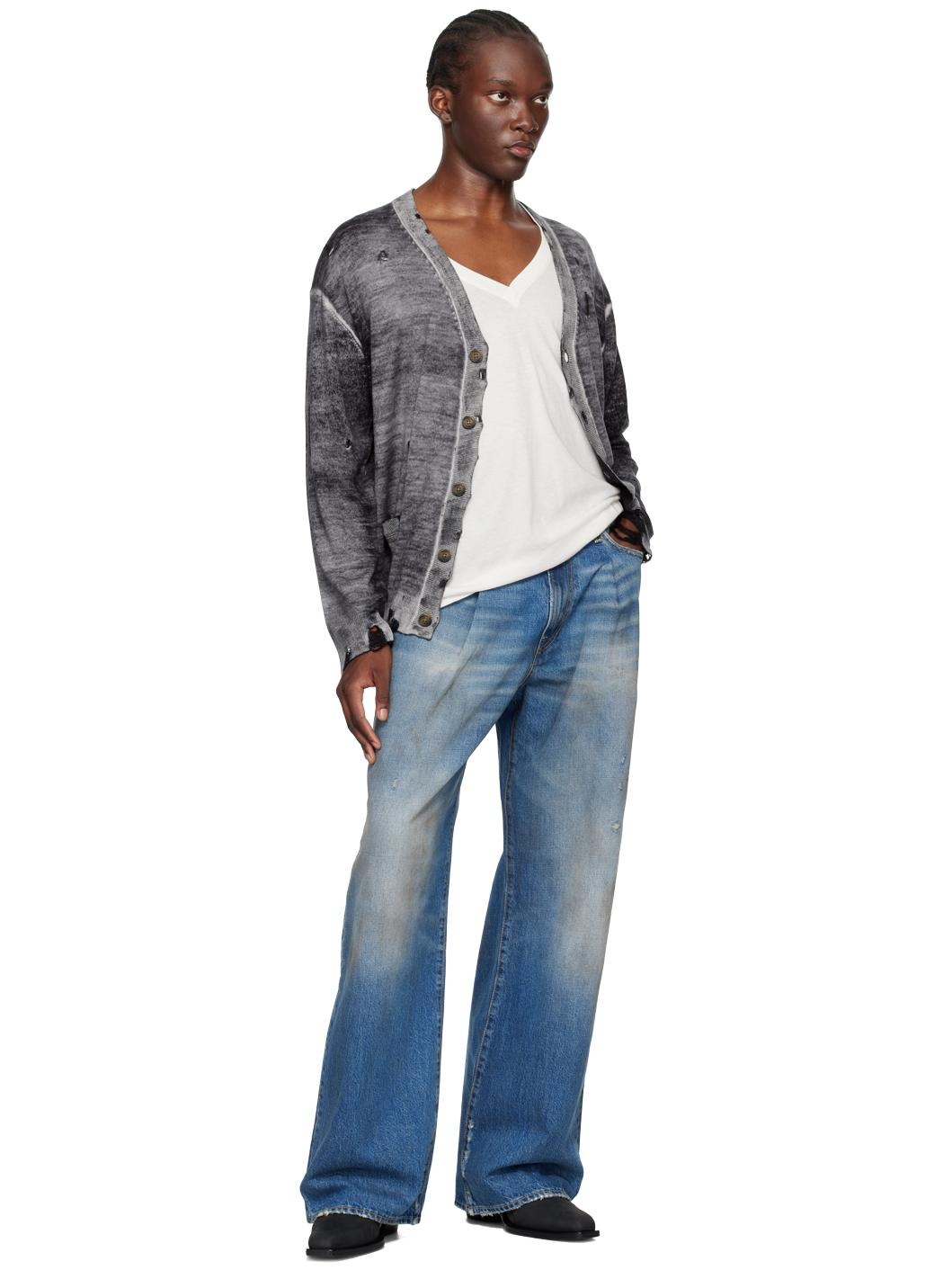 SSENSE Exclusive Blue Damon Pleated Jeans - 4