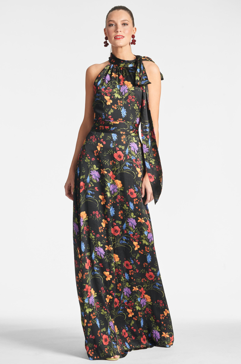 Kayla Gown - Noir Wildflower 1