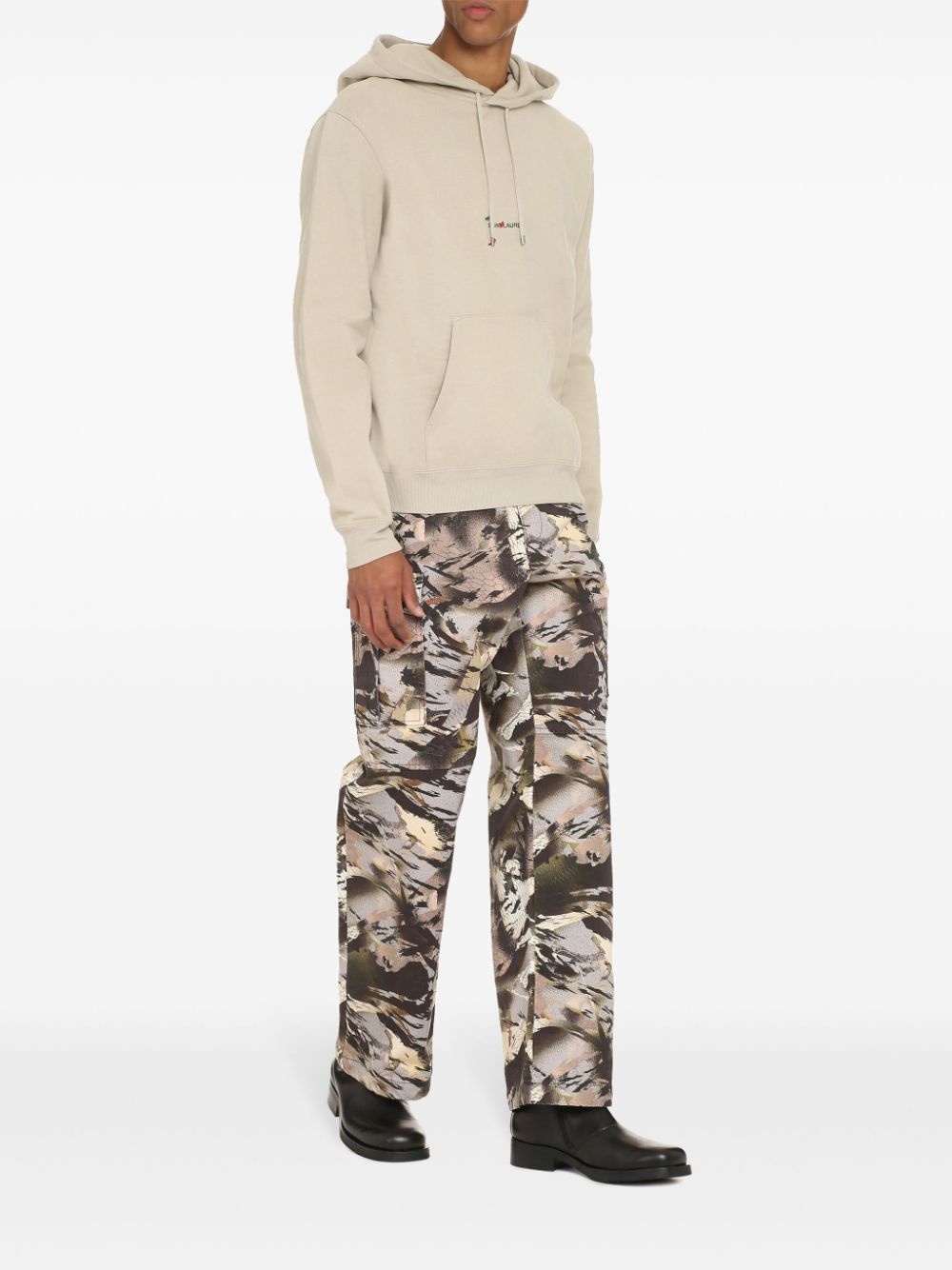 painted logo-print hoodie - 2