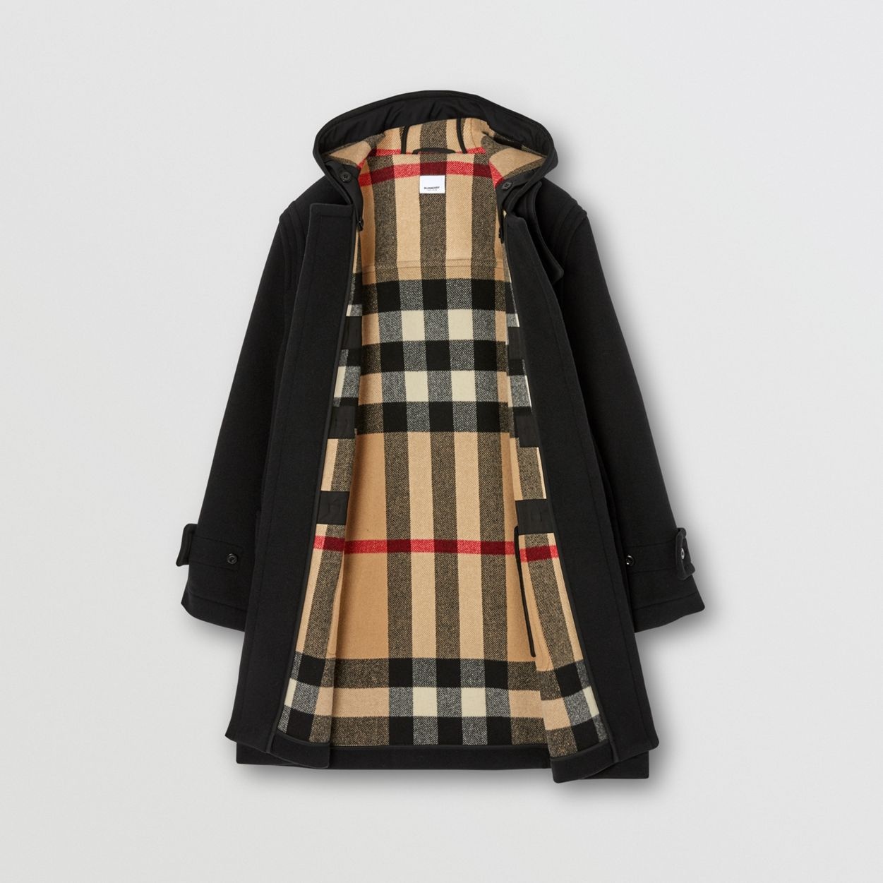 Check-lined Technical Wool Duffle Coat - 7