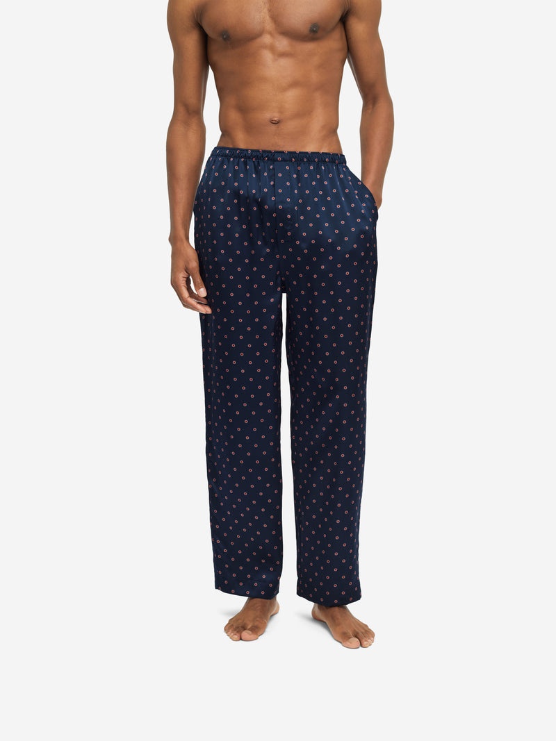 Men's Pyjamas Brindisi 79 Silk Satin Navy - 7