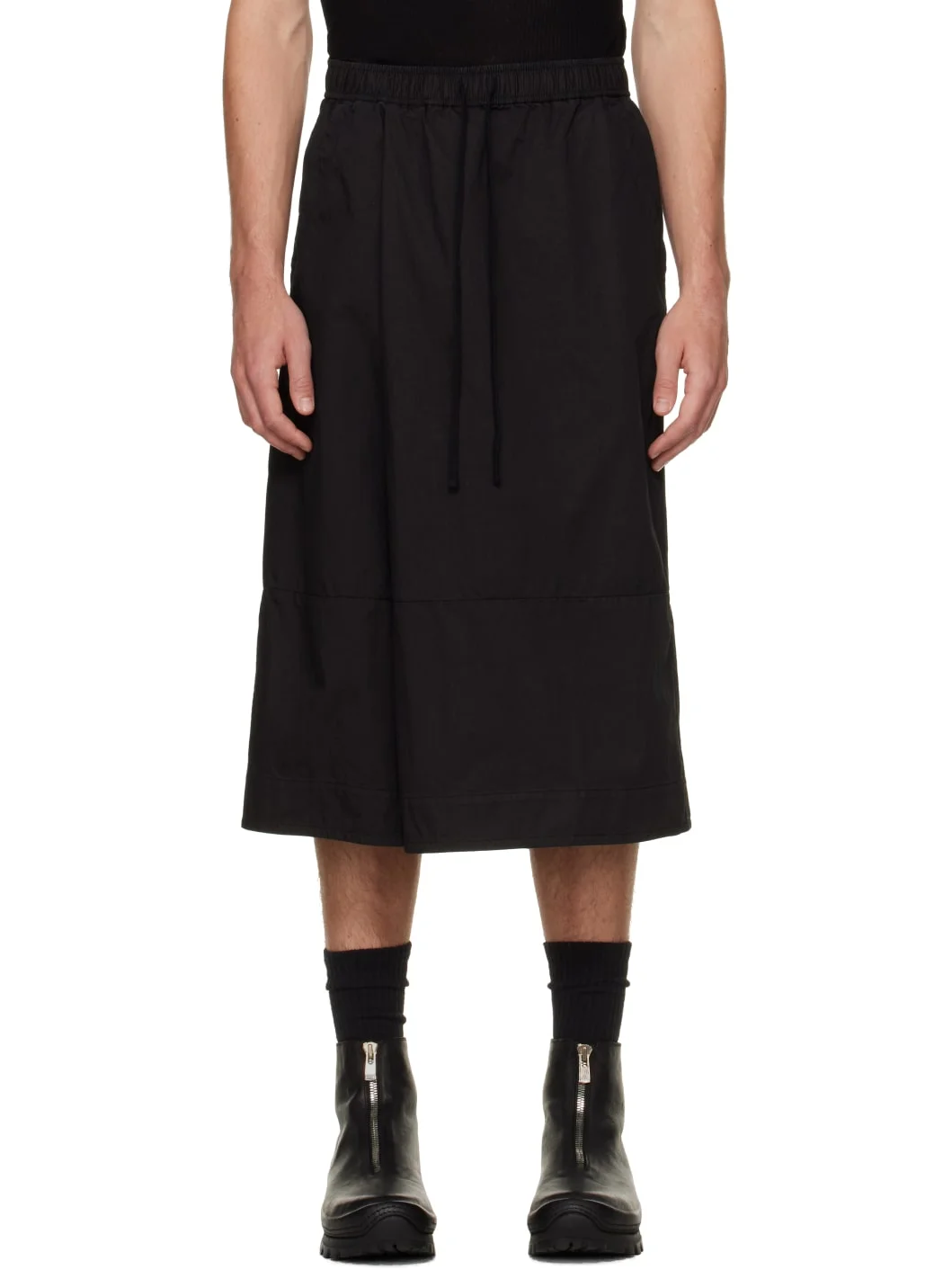 Black Over Wrapping Shorts - 1