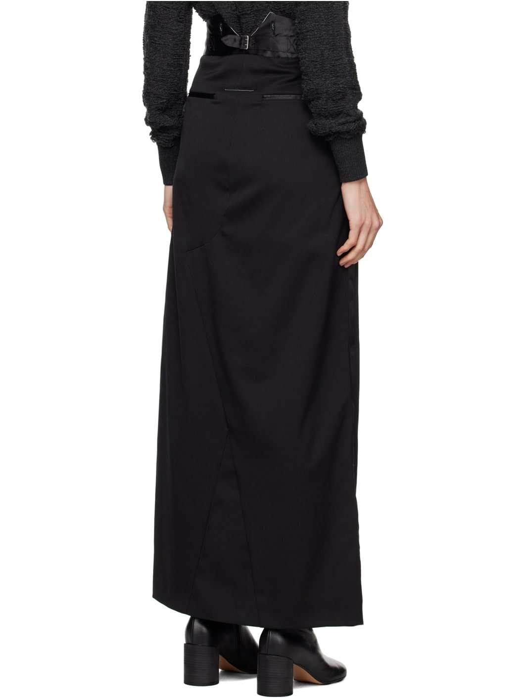 Black Wrap Maxi Skirt - 3