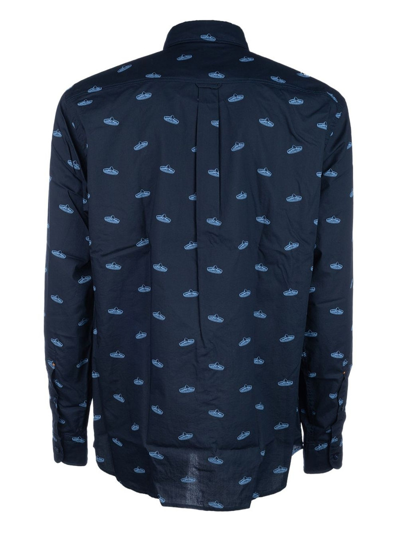 HUGO sombrero-print cotton shirt outlook