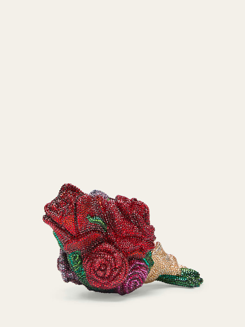 Corsage Roses Clutch Bag with Chain Strap 3