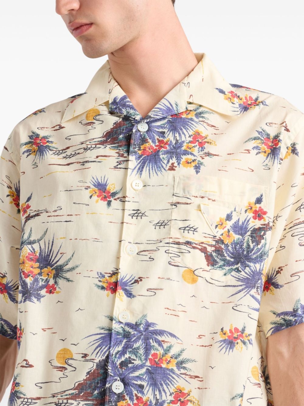 Hawaii print bowling shirt - 4