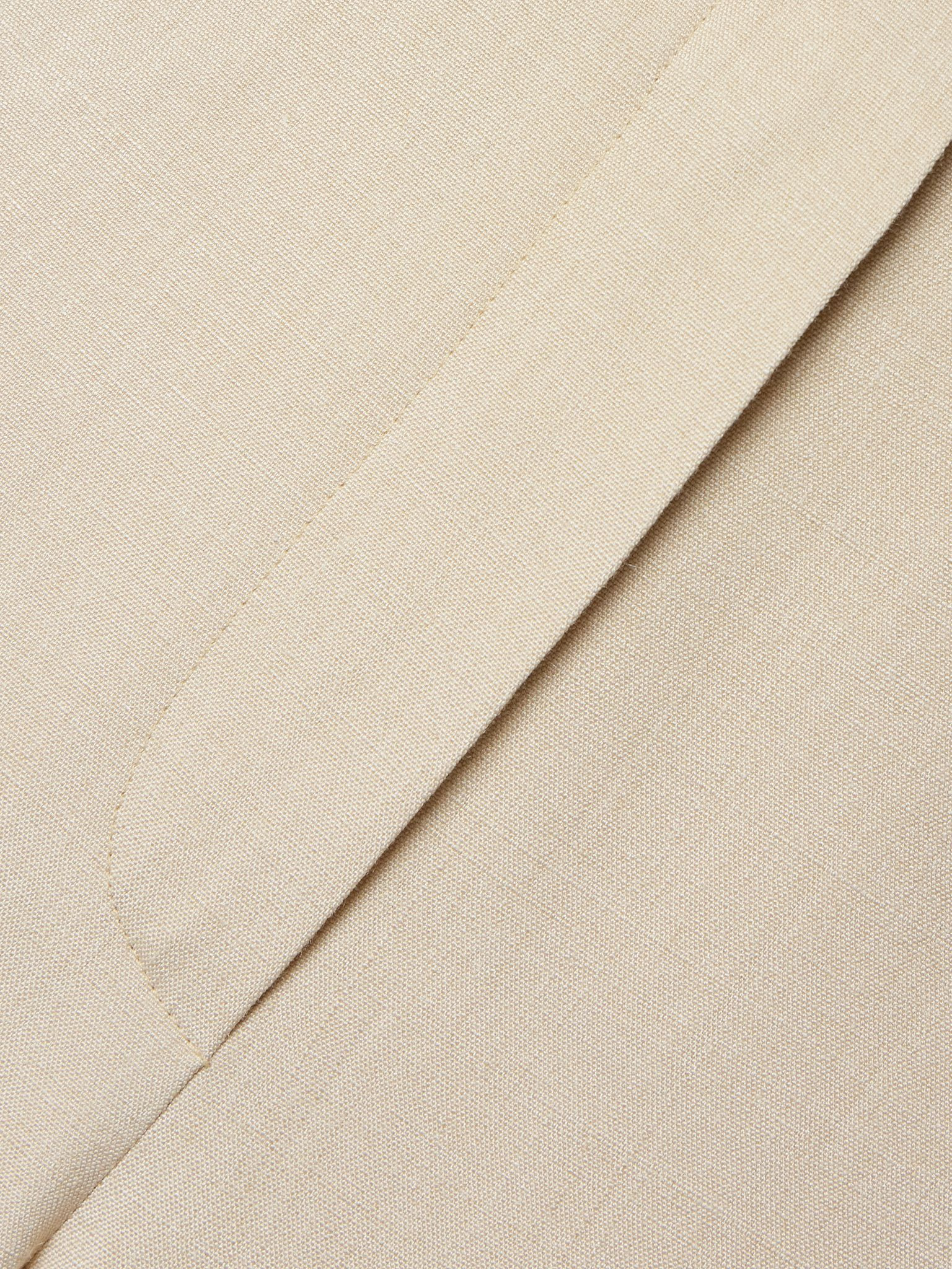 Silk-dupioni straight-leg pants Cream - 5
