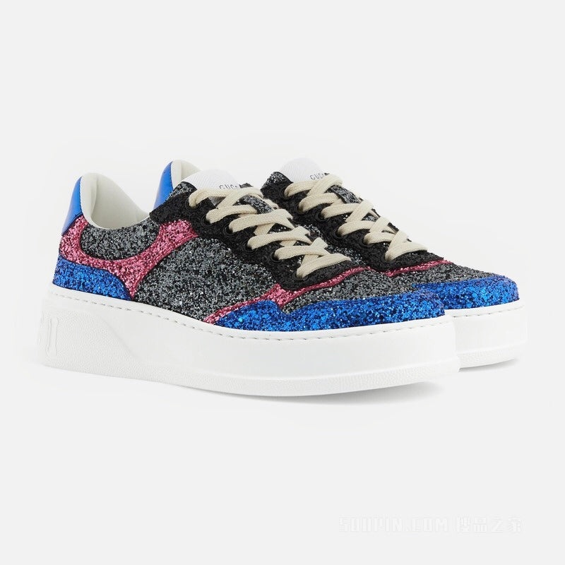 Gucci Glitter Details Leather Sneakers - 2