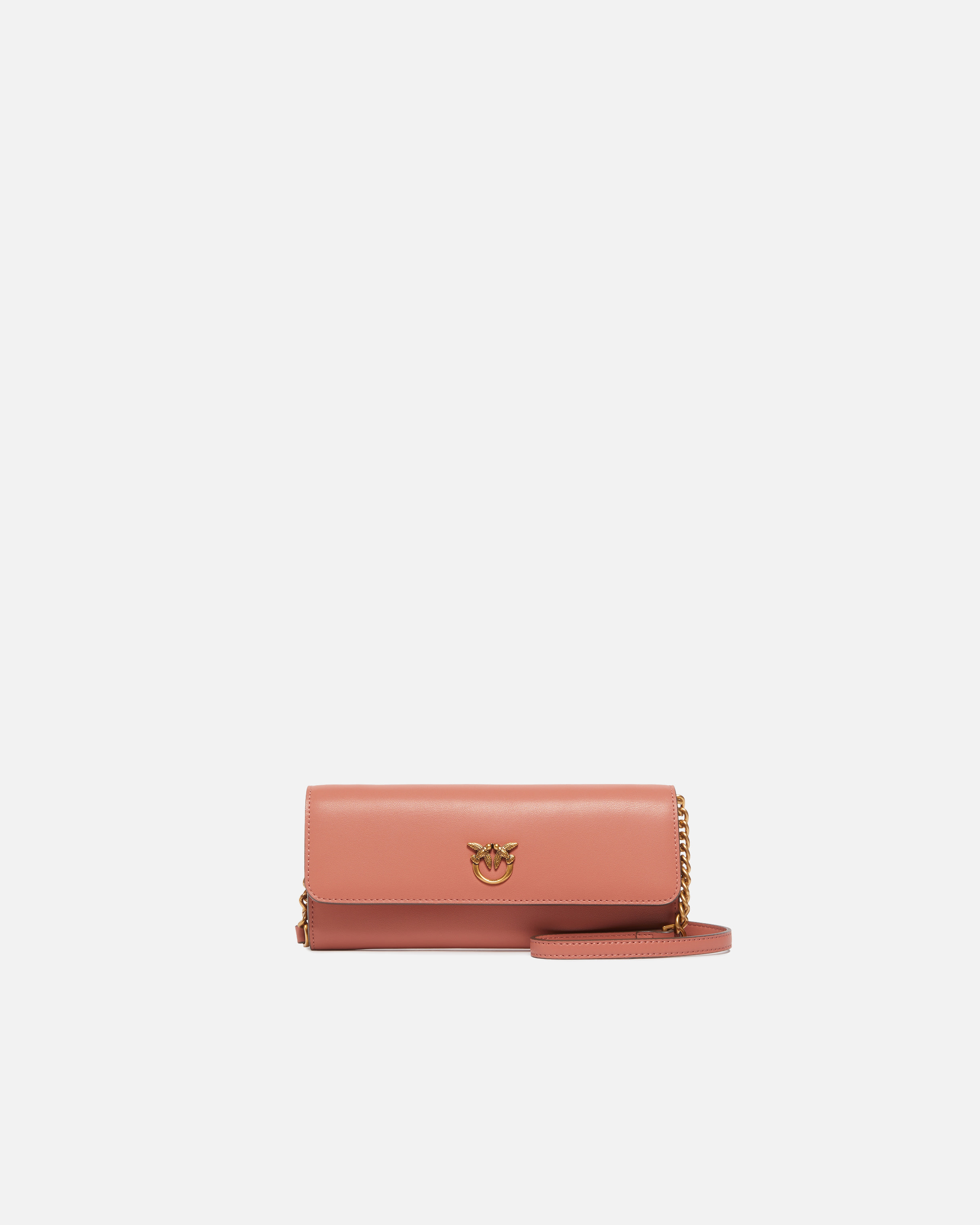 LEATHER PURSE WITH STRAP AND LOVE BIRDS LOGO - 1