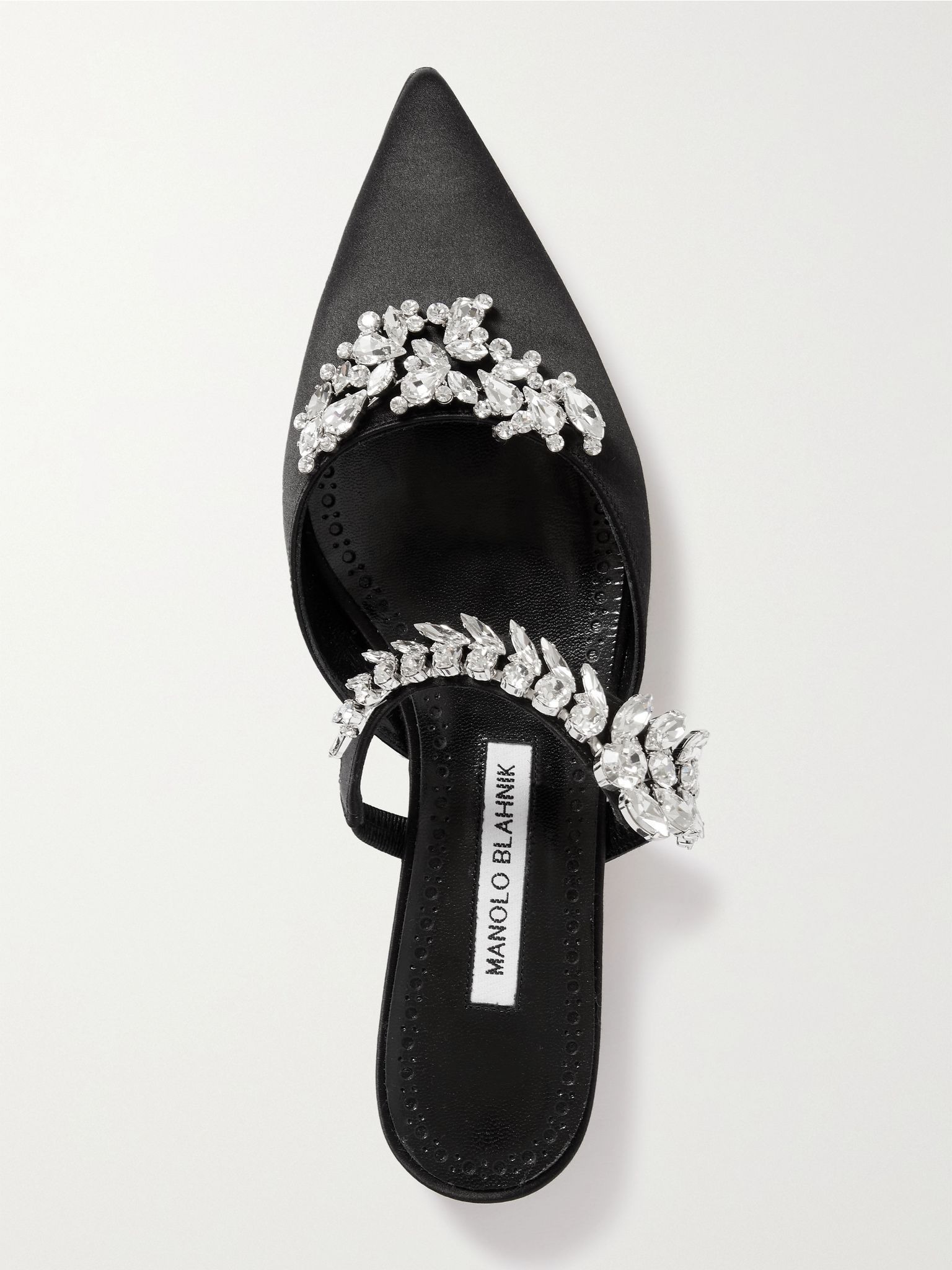 Lurum 45 crystal-embellished satin mules Black - 5