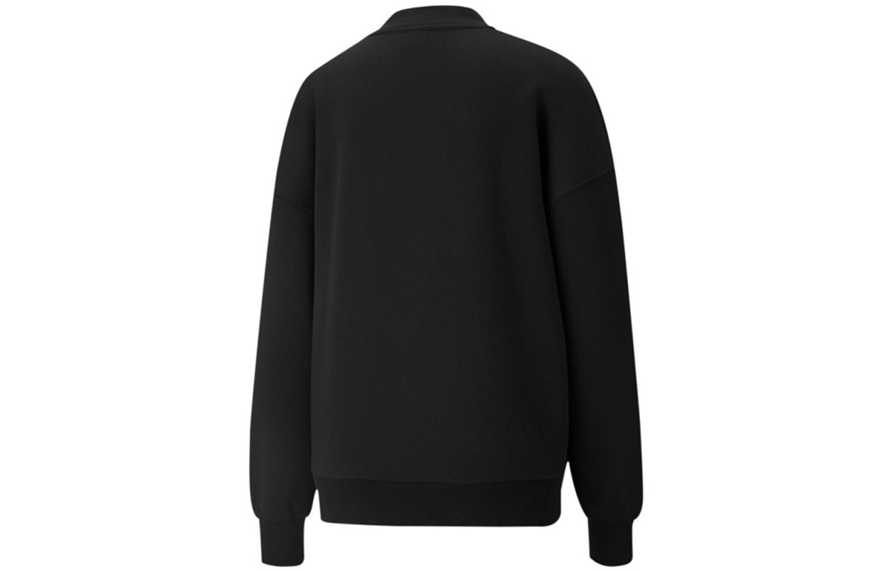 (WMNS) PUMA Logo Wellness Club Crewneck Sweatshirt 'Black' 534398-01 - 2