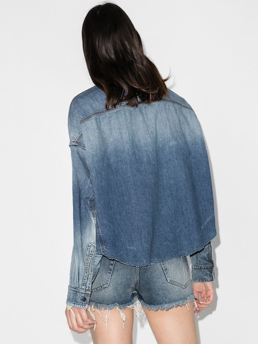 cropped denim shirt - 3