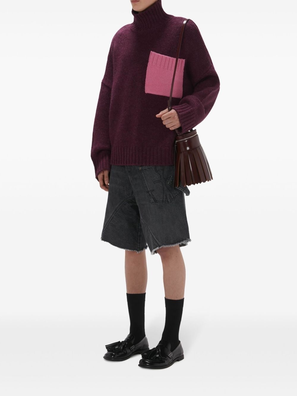 tassel-design leather bag - 2