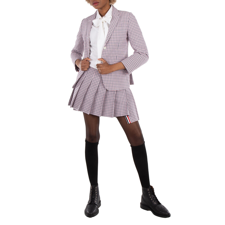 Thom Browne Ladies Small Check Cotton Jacket - 4