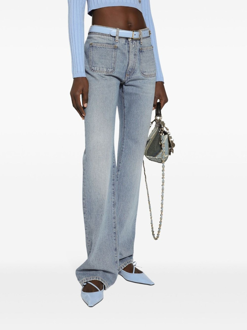 patch pockets tapered-legged jeans 4