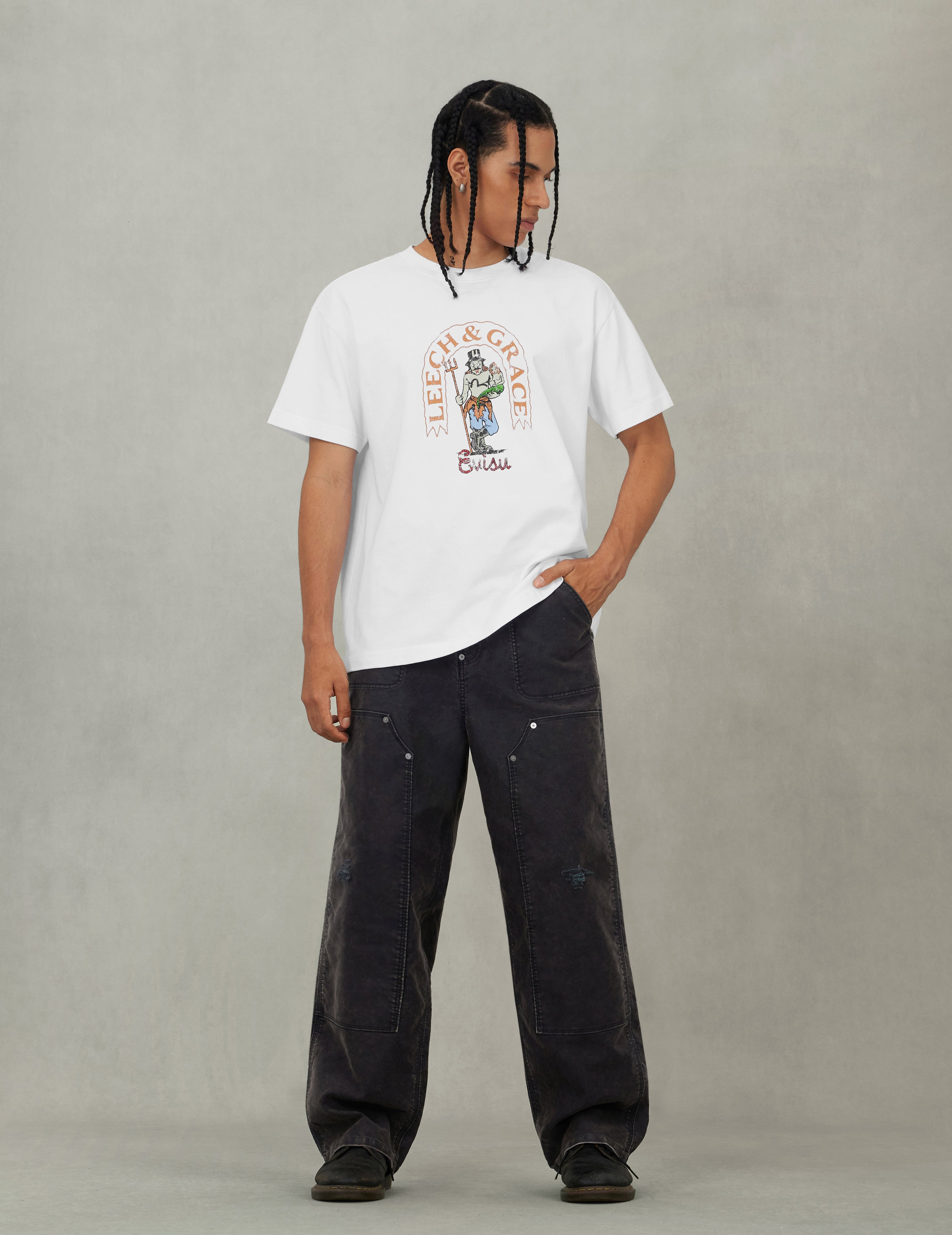 Seagull Print and Multi-Pocket Regular Fit Cargo Pants - 5