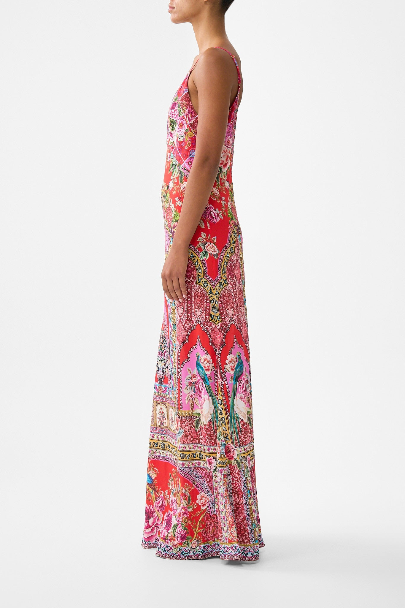 V-NECK FULL LENGTH BIAS SLIP DRESS - 4